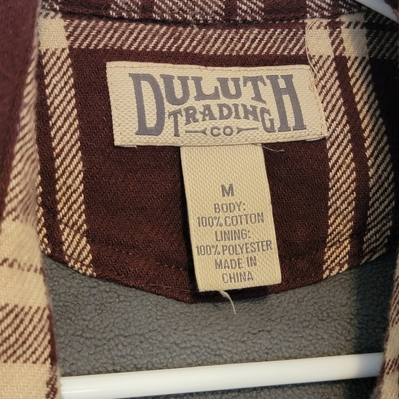 Men's Duluth Trading Co. Fleece Lined Relaxed-Fit Deep Brown Plaid Shirt Jac - M - Picture 12 of 12